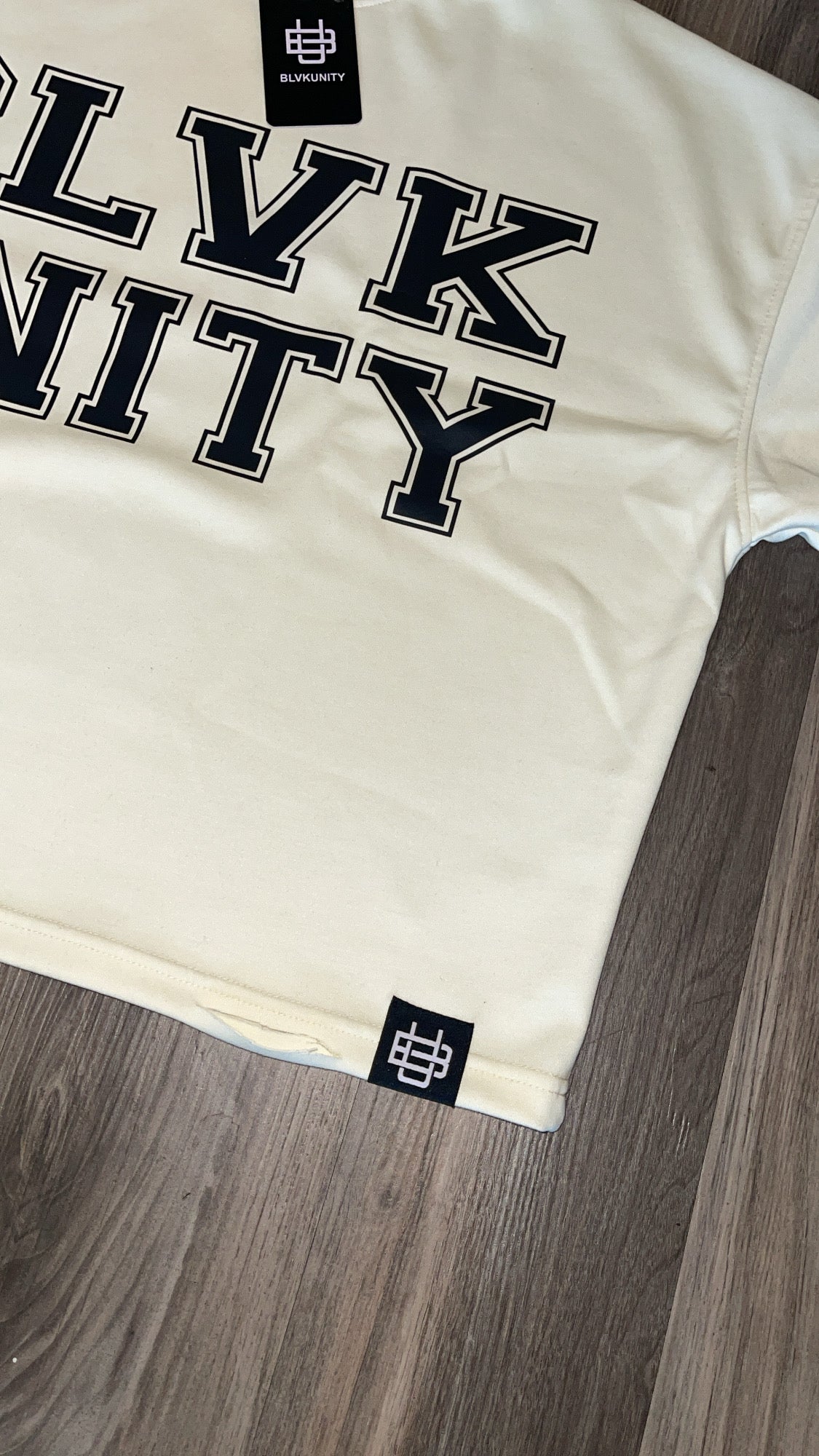 BlvkUnity "Creme Mirror Statement Tee"