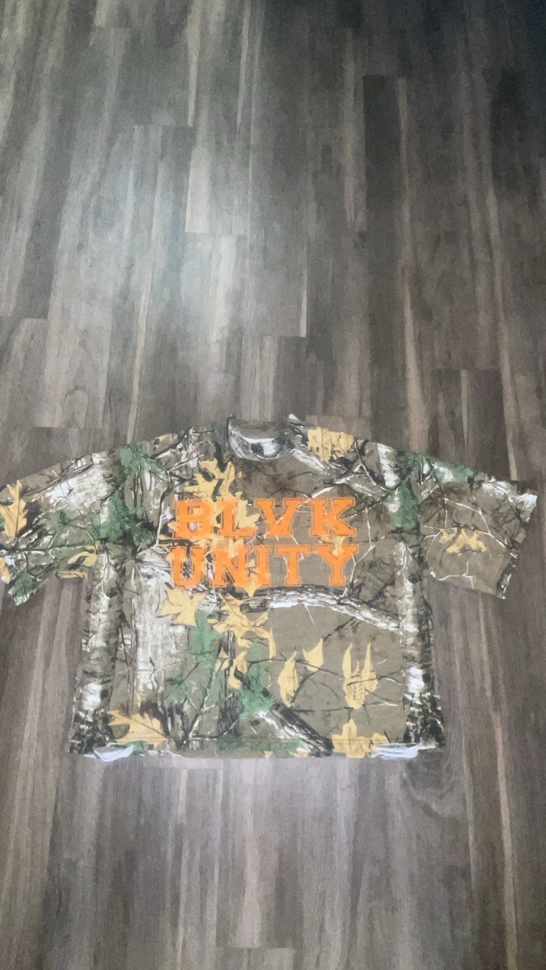 BlvkUnity Camo x Orange 'Mirror University Tee'