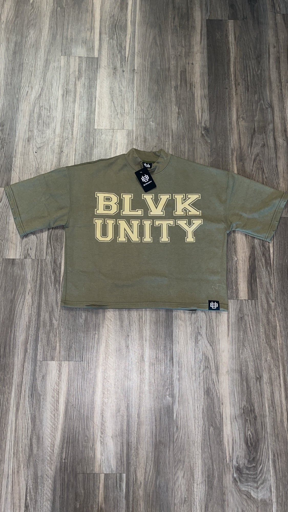 BlvkUnity Forest Green 'Mirror Statement Tee'